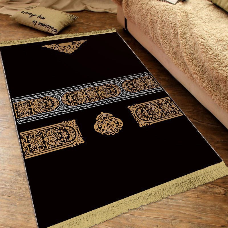 Tassel Prayer Carpet Floor Mat Arabic Qibla Dove Velvet Floor Mat Muslim Printed Pilgrimage Mat