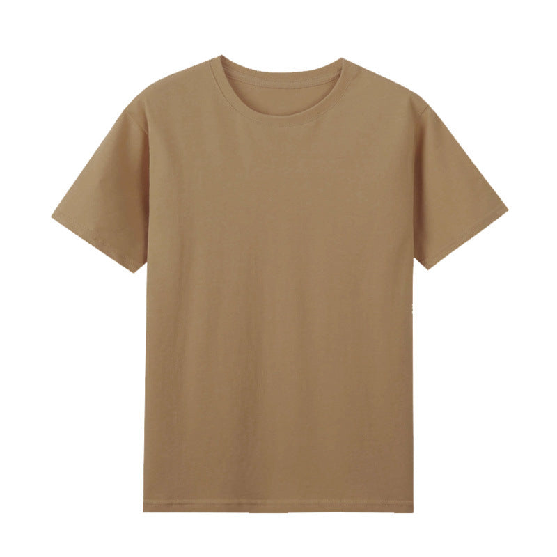 High-count Pure Cotton Short-sleeved Men's Bottoming Shirt 220g Solid Color 40-count Cultural Shirt Work Clothes White T Men