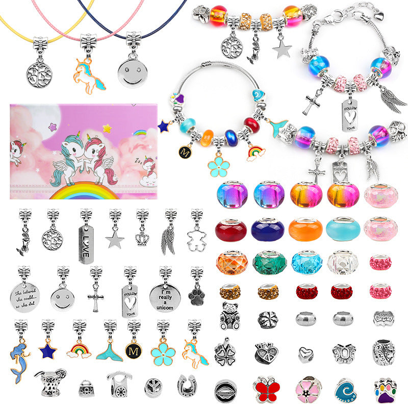 Children's DIY Bracelet Set Unicorn Cute Jewelry Panjia Beads  1.75cm Box Height