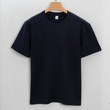 New High-end Double-sided Cotton T-shirt Men's Half Sleeve Heavy Cotton Thickened Round Neck Short Sleeve Men's T-shirt