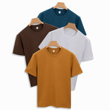 New High-end Double-sided Cotton T-shirt Men's Half Sleeve Heavy Cotton Thickened Round Neck Short Sleeve Men's T-shirt