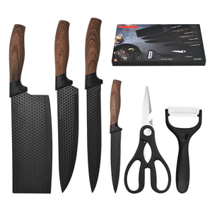 Six piece Stainless Steel Kitchen Knife With Kitchen Knife And Fat Handle, Suit Gift Knife Set