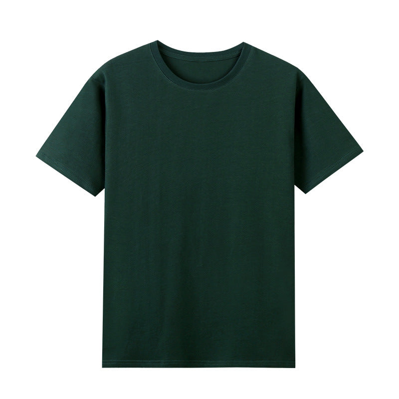 High-count Pure Cotton Short-sleeved Men's Bottoming Shirt 220g Solid Color 40-count Cultural Shirt Work Clothes White T Men