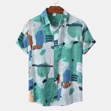 Summer Hawaiian Style Casual Printed Men's Shirt Men's Printed Short Sleeve