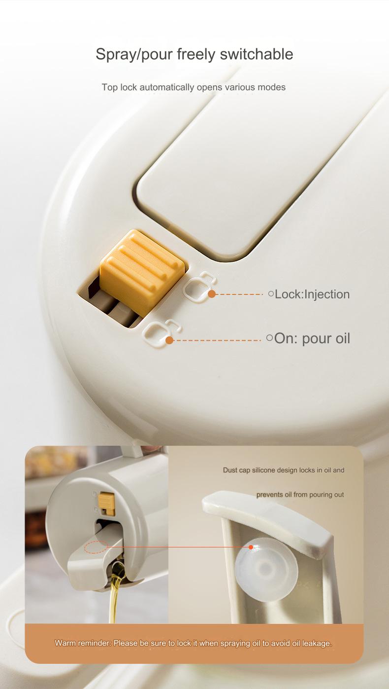 Dual-purpose Spray Oil Pot Bottle Leak-proof Oil Tank Glass Spray Press Oil Bottle Kitchen Household Sauce Vinegar Seasoning Bottle