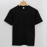 New High-end Double-sided Cotton T-shirt Men's Half Sleeve Heavy Cotton Thickened Round Neck Short Sleeve Men's T-shirt