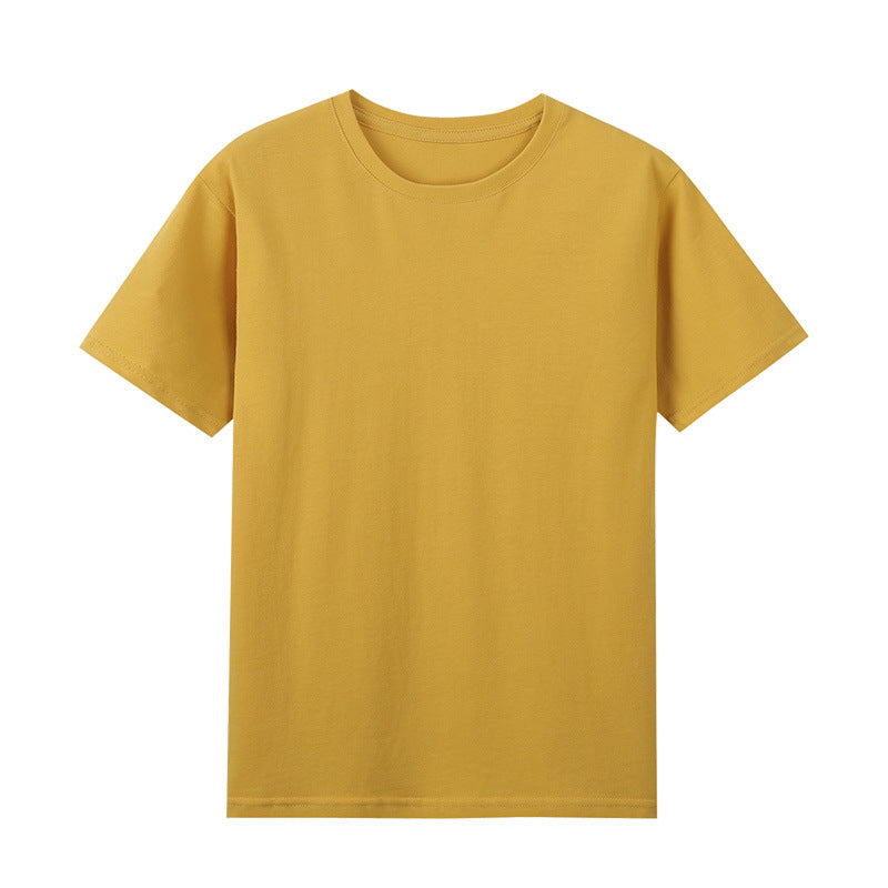 High-count Pure Cotton Short-sleeved Men's Bottoming Shirt 220g Solid Color 40-count Cultural Shirt Work Clothes White T Men