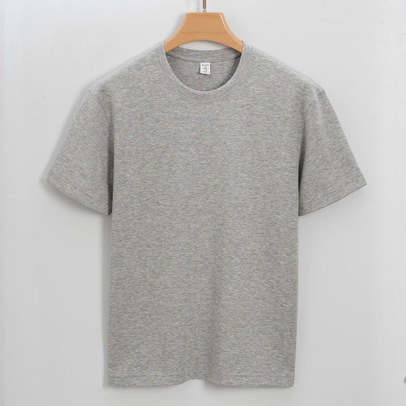 New High-end Double-sided Cotton T-shirt Men's Half Sleeve Heavy Cotton Thickened Round Neck Short Sleeve Men's T-shirt