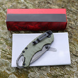 Outdoor Cutter Camping Survival Stainless Steel Folding Knife 8750 Three-color 8CR All-steel Multifunctional Knife