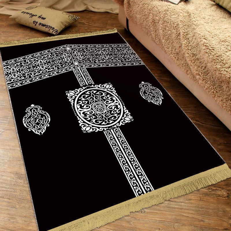 Tassel Prayer Carpet Floor Mat Arabic Qibla Dove Velvet Floor Mat Muslim Printed Pilgrimage Mat