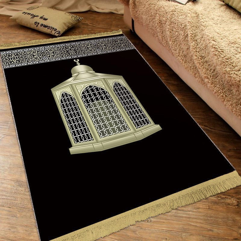 Tassel Prayer Carpet Floor Mat Arabic Qibla Dove Velvet Floor Mat Muslim Printed Pilgrimage Mat