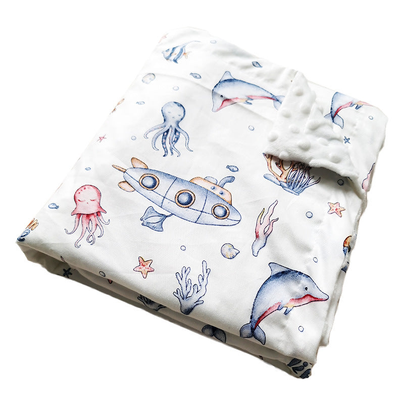 Twill Cotton Baby Bean Blanket Double Layer