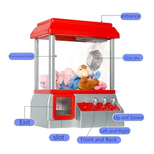 Coin-operated Doll Machine Children's Play House Toy Clip Doll Machine Mini Home Candy Machine Game Machine