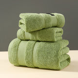 3Pcs Pure Cotton Gift Set Towel Absorbs Water And Does Not Shed Lint, Pure Cotton Plain Color Off-grade Adult Household Towel Bath Towel