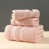 3Pcs Pure Cotton Gift Set Towel Absorbs Water And Does Not Shed Lint, Pure Cotton Plain Color Off-grade Adult Household Towel Bath Towel