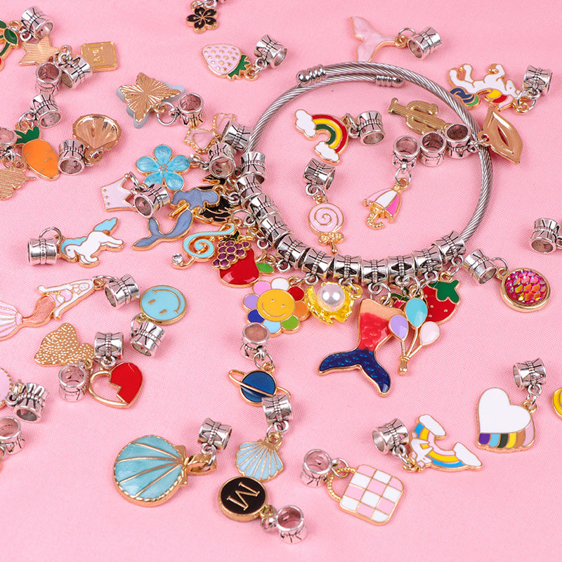 Children's DIY Bracelet Set Unicorn Cute Jewelry Panjia Beads  1.75cm Box Height