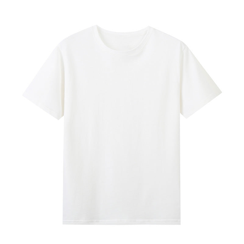 High-count Pure Cotton Short-sleeved Men's Bottoming Shirt 220g Solid Color 40-count Cultural Shirt Work Clothes White T Men