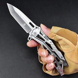 Wire Drawing Mechanical Knife High Hardness Sharp Fruit Knife Stainless Steel Folding Knife Outdoor Camping Portable Pocket Knife