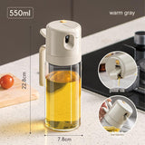 Dual-purpose Spray Oil Pot Bottle Leak-proof Oil Tank Glass Spray Press Oil Bottle Kitchen Household Sauce Vinegar Seasoning Bottle