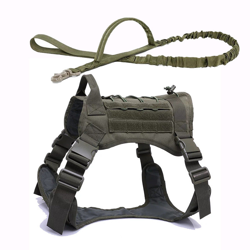 Dog Vest Dog Clothes Outdoor Pet Clothes Traction Rope Set Military Dog Police Dog Training Vest Equipment