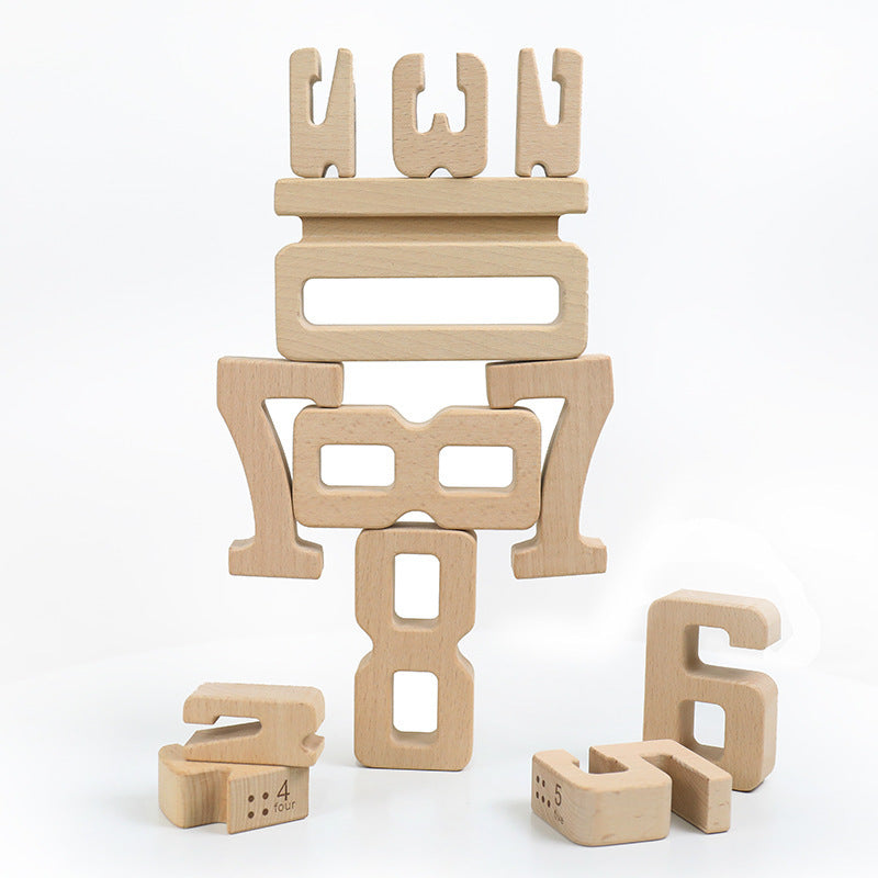 Early Education Beech Digital Building Blocks Puzzle Kindergarten Mathematics Teaching Aids Set