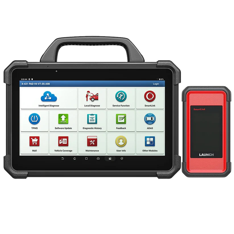 LAUNCH X431 PAD VII Elite + VSP600 + BST360 eller i-TPMS + AB4000 battery Jumpstarter Gratis J2534 Reprogramming Tool, Intelligent Topology Map