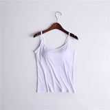 Women's Camisole Vest With Chest Cushion Without Steel Ring Cup One-piece Outer Wearing Underwear Yoga Sports T-shirt