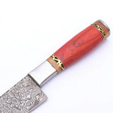 Handmade Custom Damascus Steel Chef and Kitchen Knife Set with Pure Leather Sheath (Chef Knife-24)