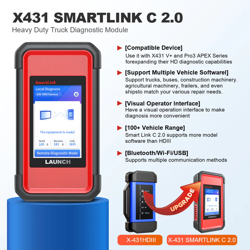 LAUNCH X431 PRO Dyno + Smartlink HD LITE all in one 12V + 24V car and truck tester with 8 inch tablet