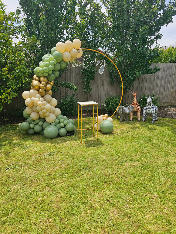 Balloon Garland with Nude Green and Gold