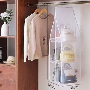 Bag Storage Hanging Bag Hanging Double Side Transparent Six Layer Storage Bag Bedroom Closet Storage Bag Dust Bag