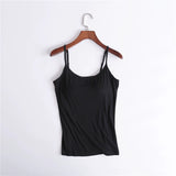 Women's Camisole Vest With Chest Cushion Without Steel Ring Cup One-piece Outer Wearing Underwear Yoga Sports T-shirt