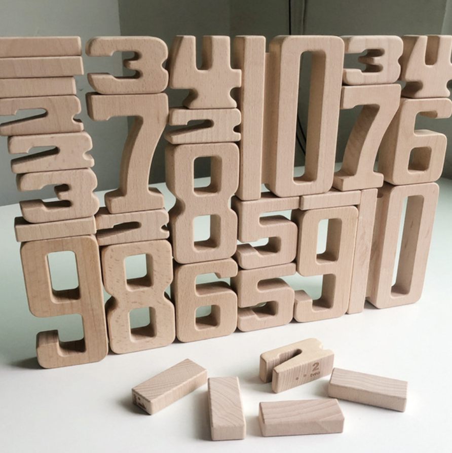 Early Education Beech Digital Building Blocks Puzzle Kindergarten Mathematics Teaching Aids Set