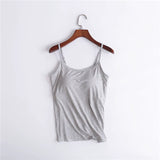 Women's Camisole Vest With Chest Cushion Without Steel Ring Cup One-piece Outer Wearing Underwear Yoga Sports T-shirt