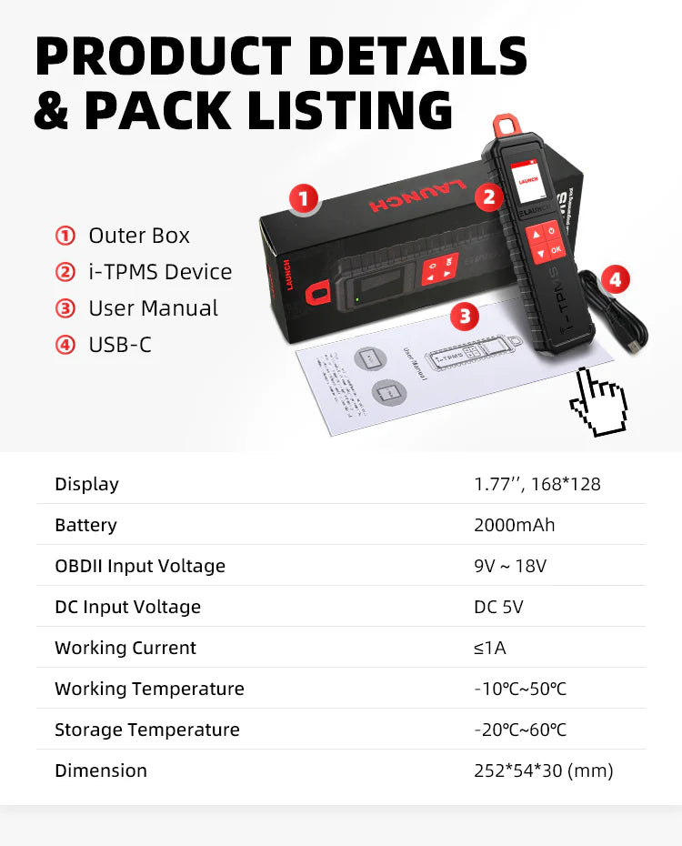 LAUNCH X-431 i-TPMS Tire Pressure Monitor System Service Tool