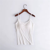 Women's Camisole Vest With Chest Cushion Without Steel Ring Cup One-piece Outer Wearing Underwear Yoga Sports T-shirt