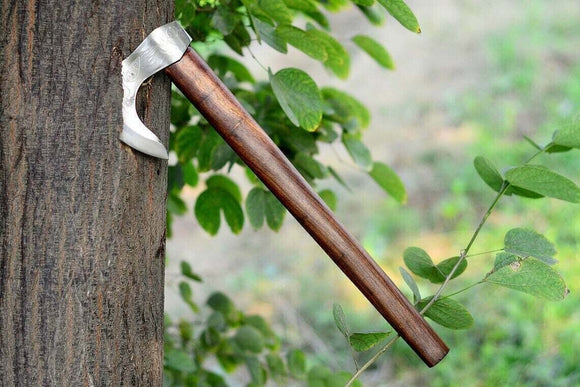 Handmade Gift Forged Carbon Steel Viking Axe, Camping Hatchet with Rose Wood