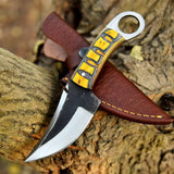 Fixed Blade Hunting Knife - Handmade Bushcraft Knife Carbon Steel Knife With Leather Sheath