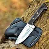 Fixed Blade Hunting Tracker Knife With Handmade Cross Pouch Back Belt Gift Item