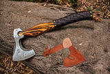 Viking Axe Real Tomahawk Valhalla Valknut Wooden Axe with Leather Sheath