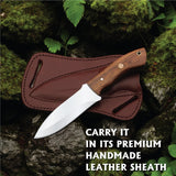 Custom handmade Hunting Knife Carbon Steel 1075 and Bushcraft Knife with sheath Ideal Gift Item