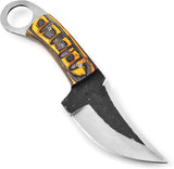 Fixed Blade Hunting Knife - Handmade Bushcraft Knife Carbon Steel Knife With Leather Sheath