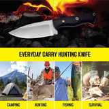 Hunting Knife Forged Fixed Blade Bushcraft Scout Carry Knife With Cover. Gift Item