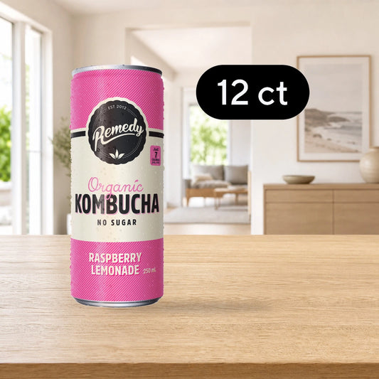 Remedy Raspberry Lemonade Kombucha (250 ml x 12 pk)