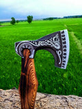 Axe Custom Gift Hand Forged Carbon Steel VIKING AXE with Ash Wood Shaft, gift Item