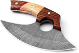 Custom Handmade Damascus Steel Ulu Knife - Best Alaskan Damascus Ulu Knife