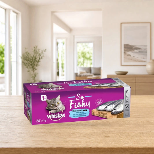 Whiskas So Fishy Ocean Delights Wet Cat Food (85 g x 60 pk)