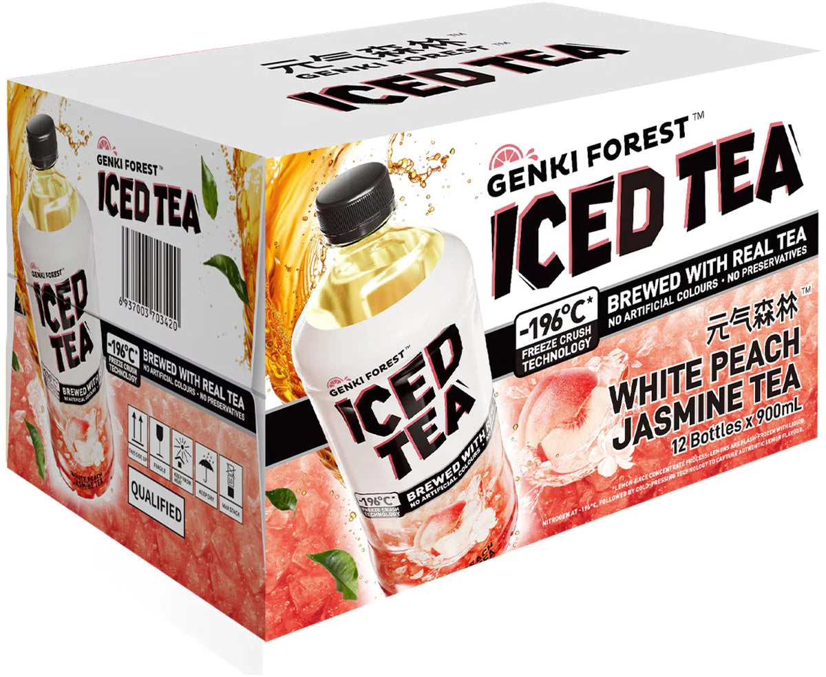 Genki Forest Peach Jasmine Ice Tea (900 ml x 12 pk)
