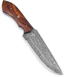 Hand Forged Handmade Damascus Steel Hunting Bowie Knife with Leather Sheath 11''