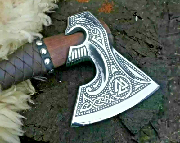 Handmade Viking Axe Hatchet Throwing Axes Rosewood Engraved Chopper Axe Gifts.